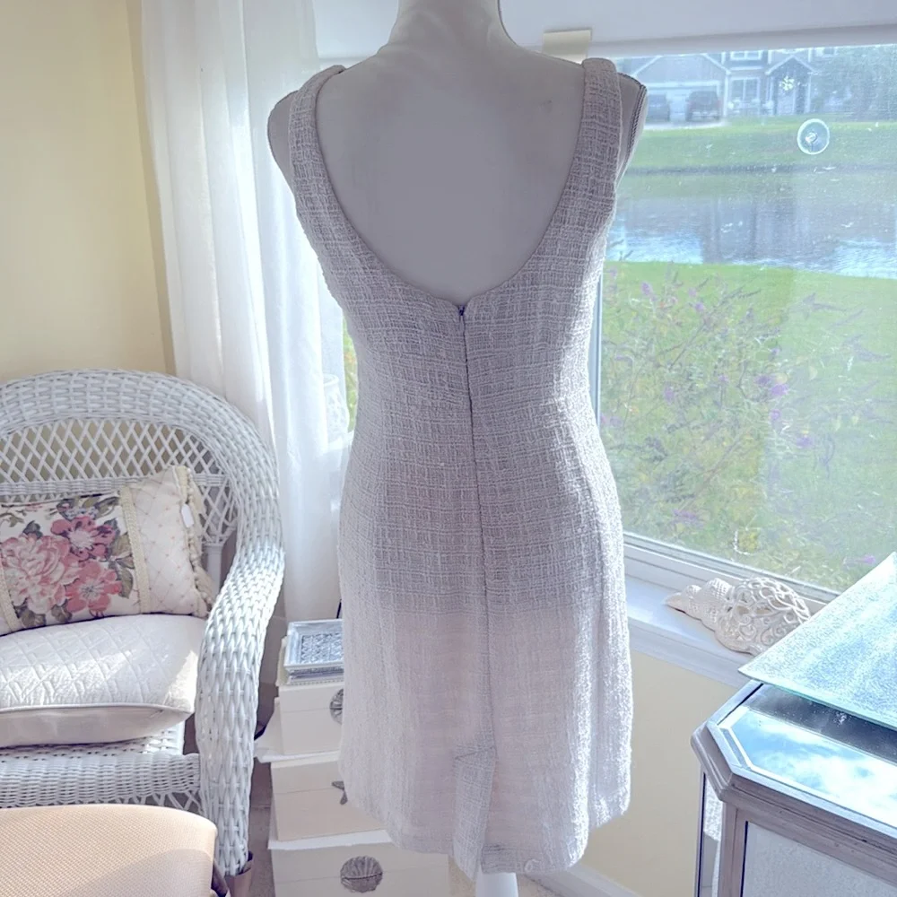 Boston Proper cream tweed boucle knit sheath dress classic - Picture 12 of 16